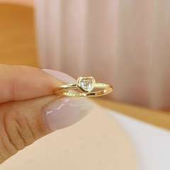 Anillo Dorado Mini Corazón