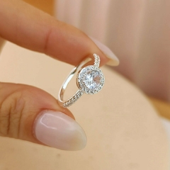 Anillo Circulo Piedra Engarzada Blanca - comprar online