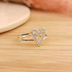 Anillo Forma Corazon Con Piedritas - comprar online