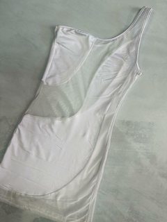 VESTIDO BLANCO DEL TUL CON TRANSPARENCIA - Zafro 