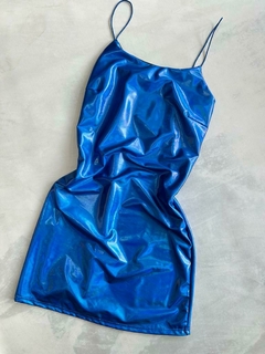 VESTIDO FOIL AZUL ELECTRICO