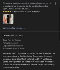 PERFUME MERCEDES BENZ CLUB BLACK 100ml en internet