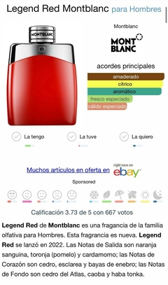 PERFUME MONTBLANC RED - Zafro 