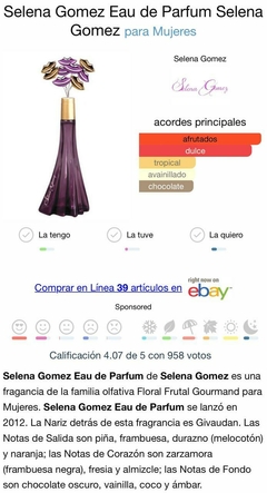 PERFUME SELENA GOMEZ en internet