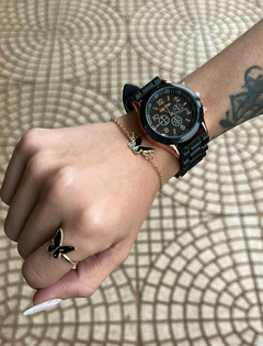 CONJUNTO RELOJ + ACCESORIOS MARIPOSA -NEGRO - comprar online