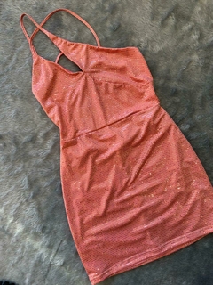 VESTIDO BRILLO SALMON - comprar online