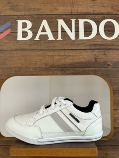 ZAPATILLA BANDO CUERO BLANCA C/ GRIS - comprar online