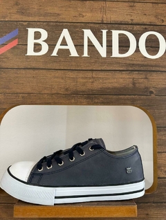 ZAPATILLA AZUL CUERO BANDO - comprar online