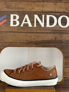 ZAPATILLA MARRON CUERO BANDO