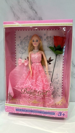 MUÑECA ROSA CON VELO - comprar online