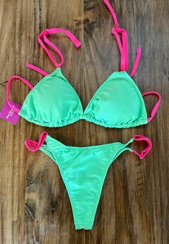 BIKINI CON REGULABLE Y TIRAS DE COLOR