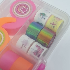 Box Mini Washi Tape com cortador - Papelaria Te Vira Linda