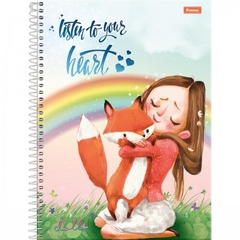 CADERNO CAPA DURA DOLL 1 MATÉRIA - FORONI - Papelaria Te Vira Linda