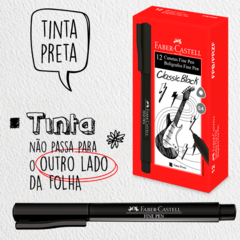 CANETA FINE PEN - PRETO - FABER-CASTELL na internet