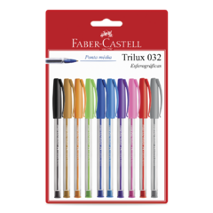 KIT CANETA ESFEROGRÁFICA TRILUX COLORS - FABER-CASTELL na internet