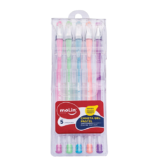 CANETA GEL PASTEL 5 CORES - MOLIN