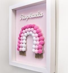 Porta Maternidade Pompom Arco-íris Rosa - comprar online