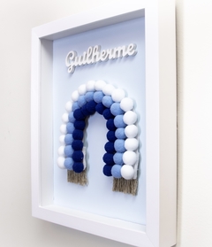 Porta Maternidade Pompom Arco-íris Azul - comprar online