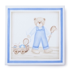 Quadro em Pintura Acrílica Coleção Urso (Carrinho)