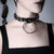 Choker O - Cuero Negro mate - comprar online