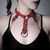 Choker Atenea -Cuero Rojo