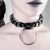 Choker O - Cuero Negro mate