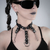 Choker Atenea -Cuero Negro mate - comprar online