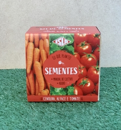 Kit de Sementes - Eu Que Plantei (Alface, Tomate e Cenoura)