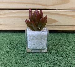 Mini Vaso de Vidro com Planta Artificial