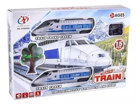 TREN BALA INTERACTIVO CON LUZ Y SONIDO VIAS 15 PCS JHX8809 SEBIGUS