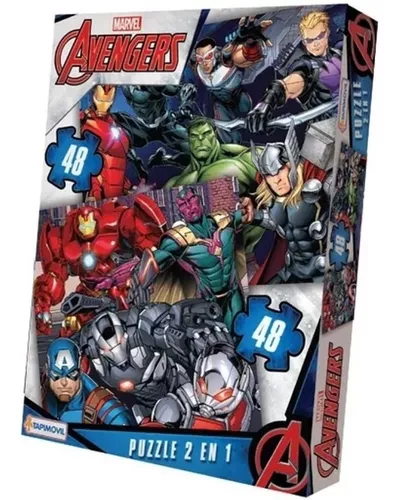 PUZZLE AVENGERS X 2 ROMPECABEZAS 48 PIEZAS MARVEL AVENGER TAPIMOVIL ART-VAV03440.