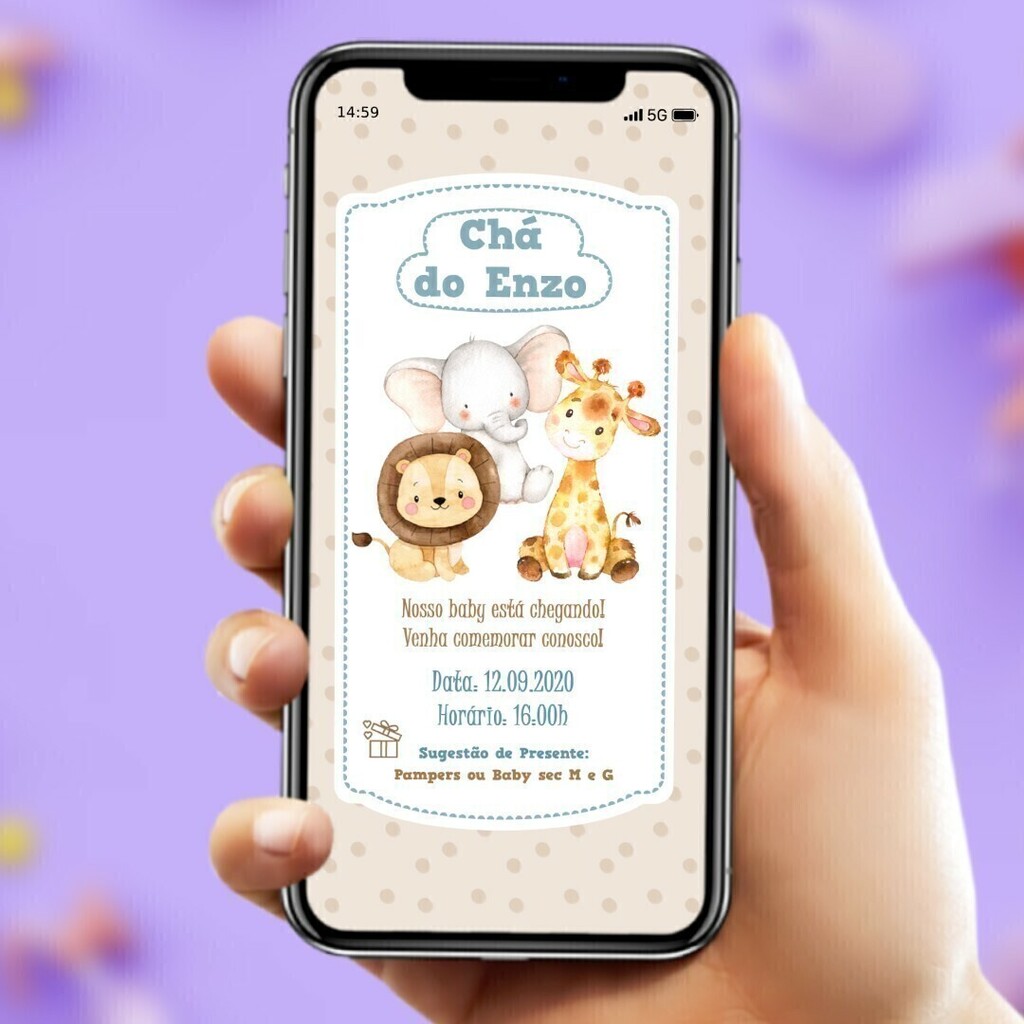 Faça convite Chá de Bebê Online pelo celular 2020 