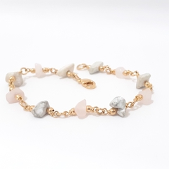 pulseira cascalho cinza/rosa - comprar online