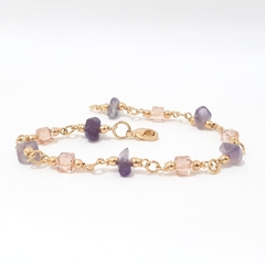 pulseira colorida lilás/rosa - comprar online