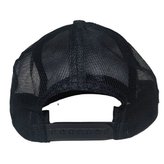 Boné Rios Premium Trucker Preto Aba em Couro