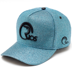 Boné Snapback Rios Azul Celeste com brilho