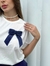 T shirt Kiara Off White, Laço Azul Marinho (004938) - comprar online