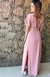 Vestido longo em crepe rose - comprar online