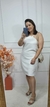 Vestido Curto Alça Brilho Off White (003179)