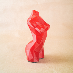 torso-feminino-mulher-estatua-escultura-3d-lowpoly-vermelho-lado