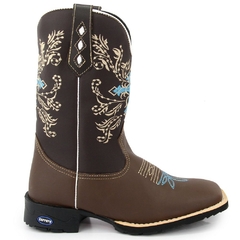 Bota Texana Em Couro Bordada Cruz Azul + Cinto + Carteira - Django Boots - Botas Country em Couro com Frete Grátis para todo o Brasil 