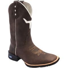 Bota Texana Em Couro Bordada + Chapéu de Couro Legítimo - Django Boots - Botas Country em Couro com Frete Grátis para todo o Brasil 