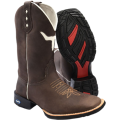 Bota Texana Em Couro Bordada + Cinto Dupla Face + Carteira - Django Boots - Botas Country em Couro com Frete Grátis para todo o Brasil 