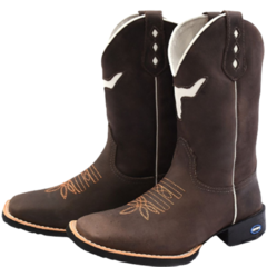 Bota Texana Em Couro Bordada + Cinto Dupla Face + Carteira - comprar online