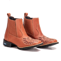 Bota Botina Feminina Cano Curto Laser Bordado - comprar online