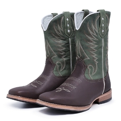 Bota Botina Texana em Couro Bordado Tribal Sola de Couro Bico Quadrado - Django Boots - Botas Country em Couro com Frete Grátis para todo o Brasil 