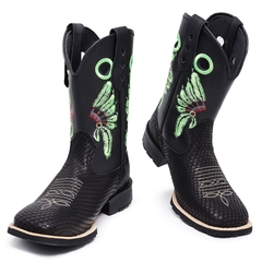 Bota Texana Country Cano Longo Snake Cocar - comprar online