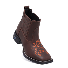 Bota Botina Feminina Para Expoagro Pecuaria Cavalgadas Country Texana Bico Quadrado Cano Curto Couro Legitimo - comprar online