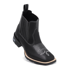 Bota Botina Country Texana Masculina Bico Quadrado Couro Bovino Legitimo Cano Curto - comprar online