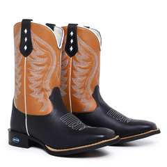 Bota Texana Masculina Sola Borracha Bico Quadrado Country - comprar online